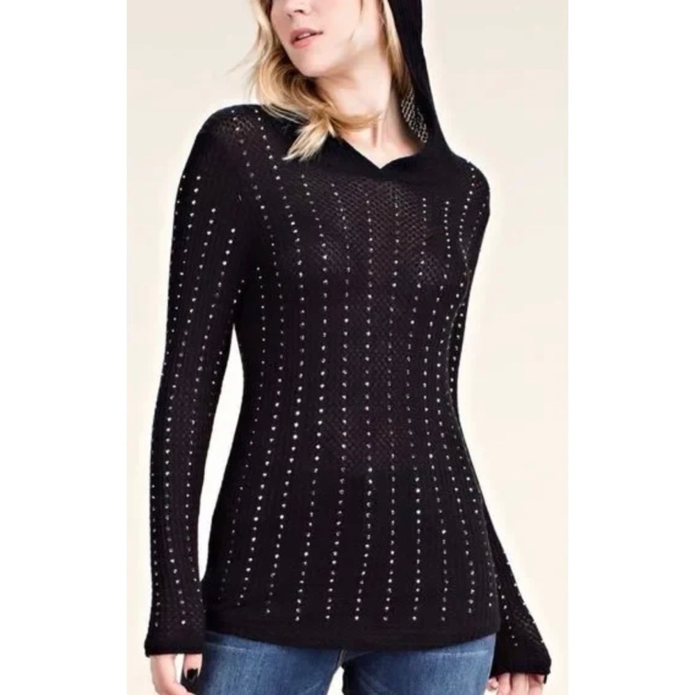 Vocal black sparkle studded hoodie top size 3XL